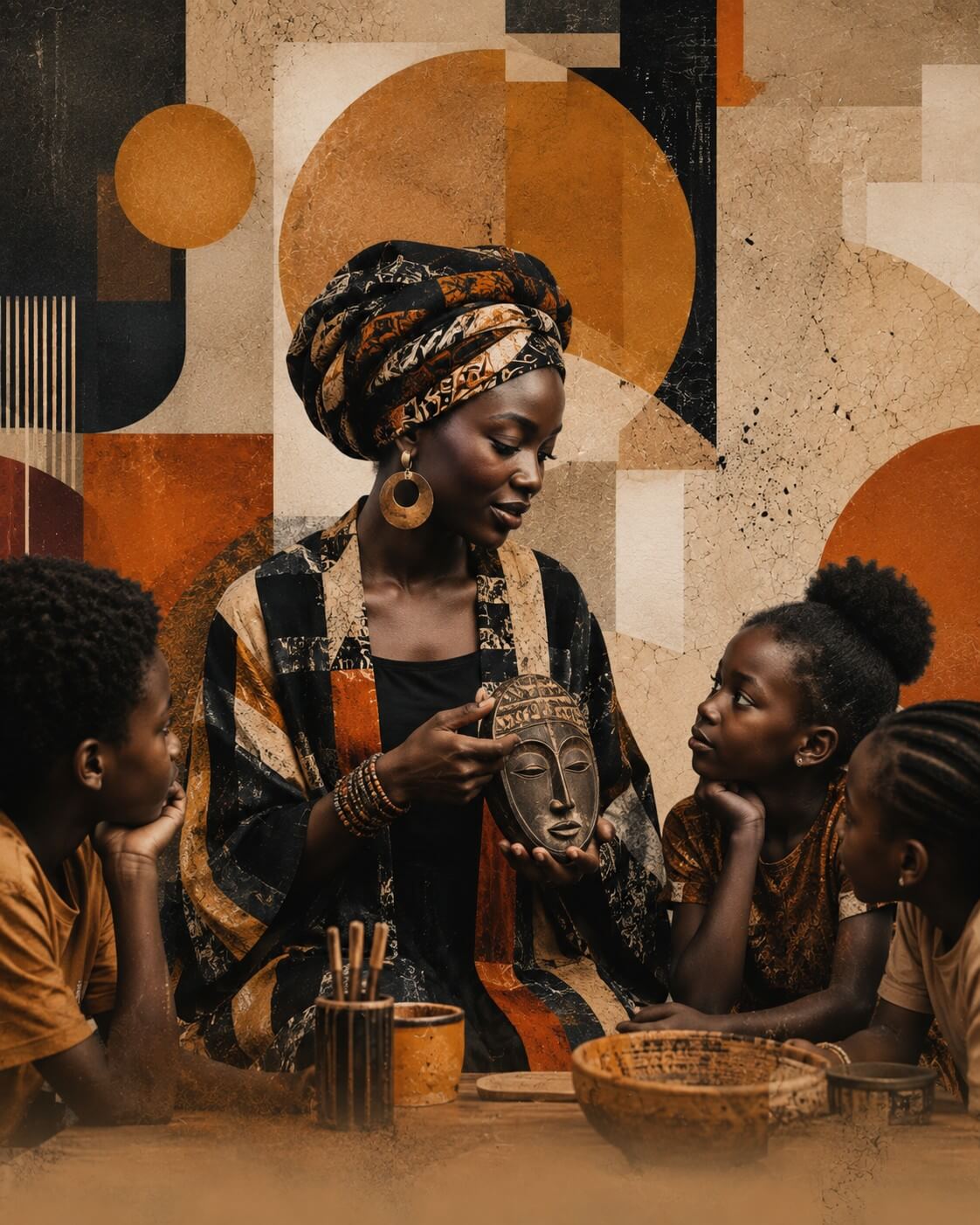 African artwork or artist at work